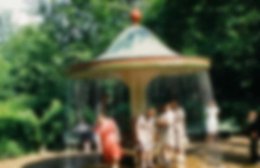 The 'gribok' ('little mushroom') fountain on the grounds of Peterhof Palace, outside Leningrad.