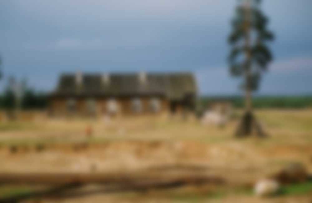 A village seen from the train.